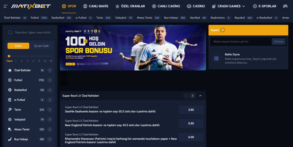 matixbet spor bahisleri
